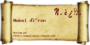 Nebel Áron névjegykártya